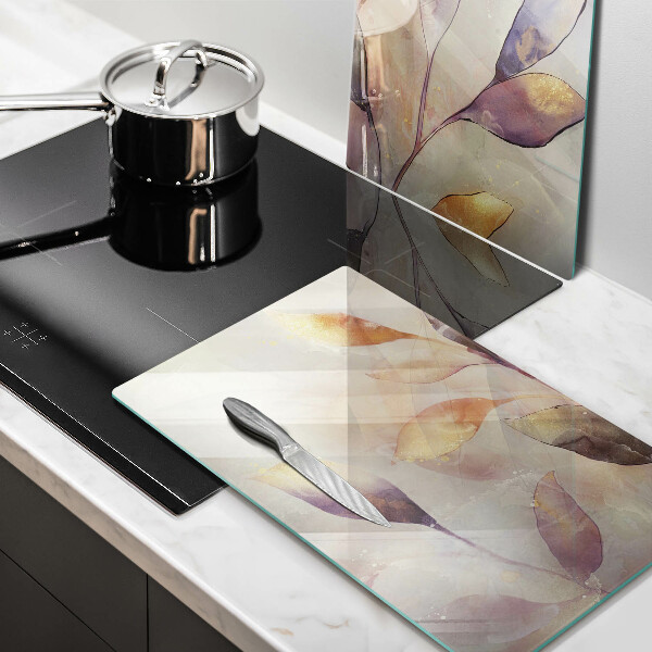 Protector pared cocina Hojas boho pintadas