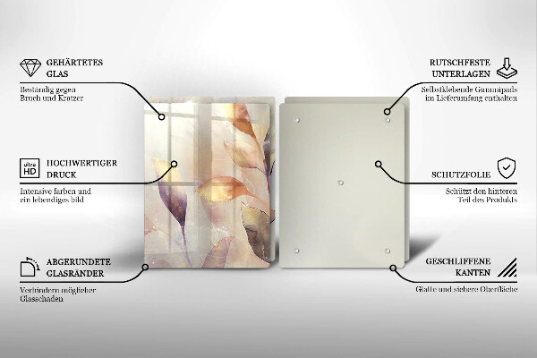 Protector pared cocina Hojas boho pintadas