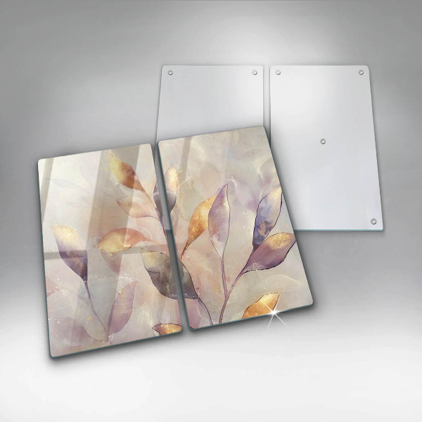 Protector pared cocina Hojas boho pintadas