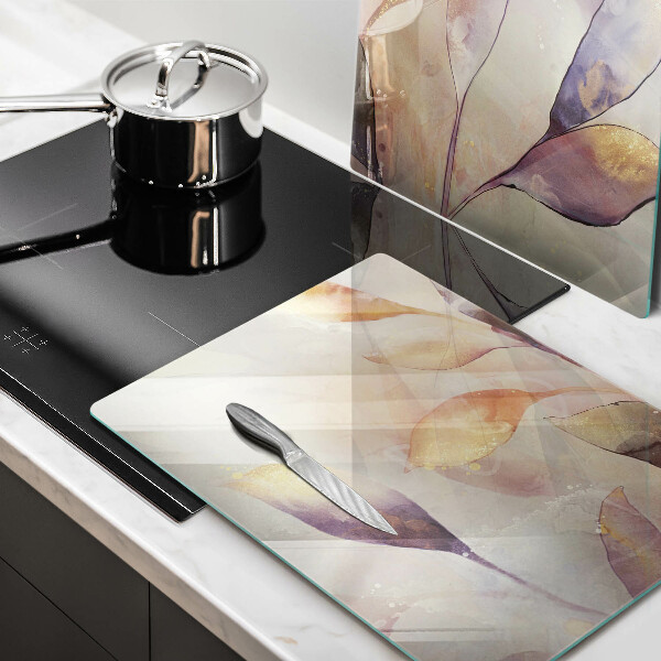 Protector pared cocina Hojas boho pintadas