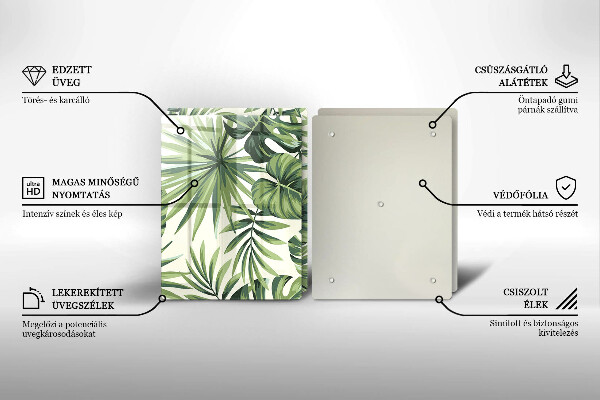 Protector pared cocina Ilustración de hojas de monstera