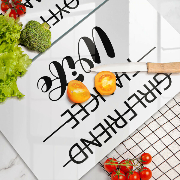 Protector pared cocina Inscripción frase patrón.