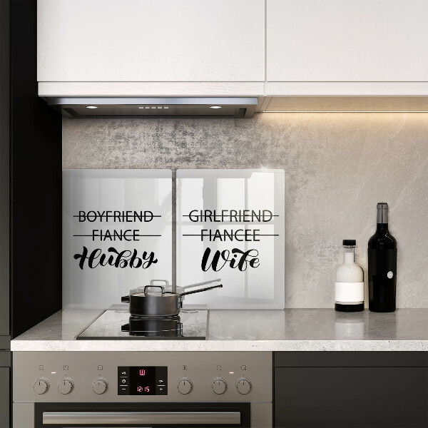 Protector pared cocina Inscripción frase patrón.