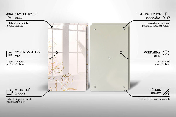 Protector pared cocina Contornos de flores