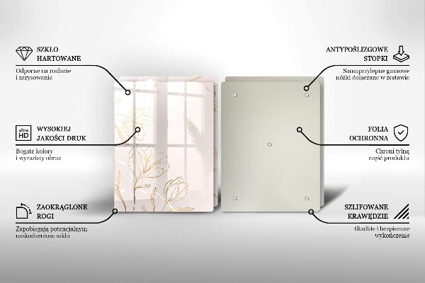 Protector pared cocina Contornos de flores