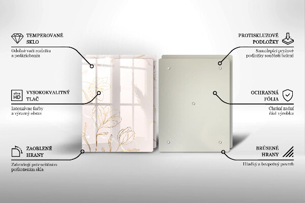 Protector pared cocina Contornos de flores