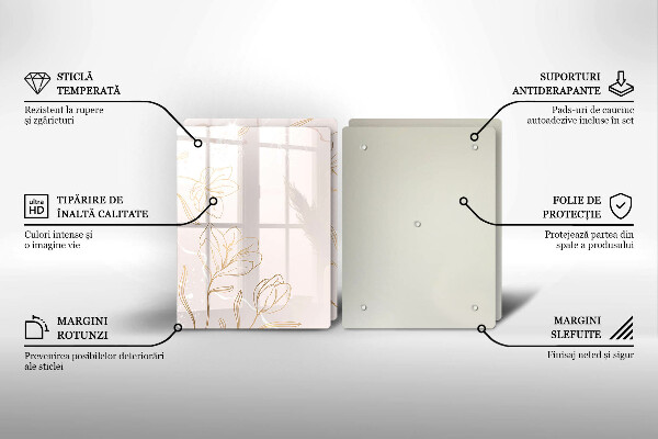 Protector pared cocina Contornos de flores