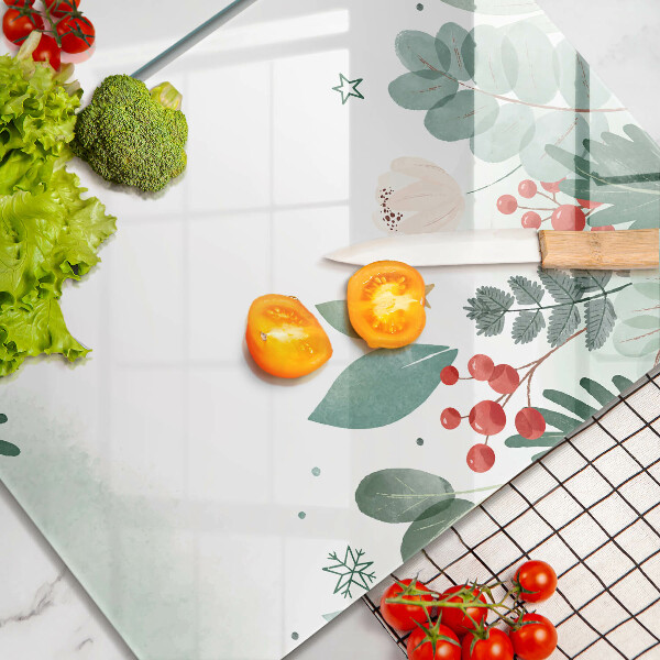 Protector pared cocina Hojas de acuarela
