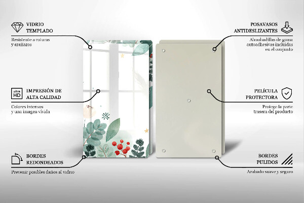 Protector pared cocina Hojas de acuarela