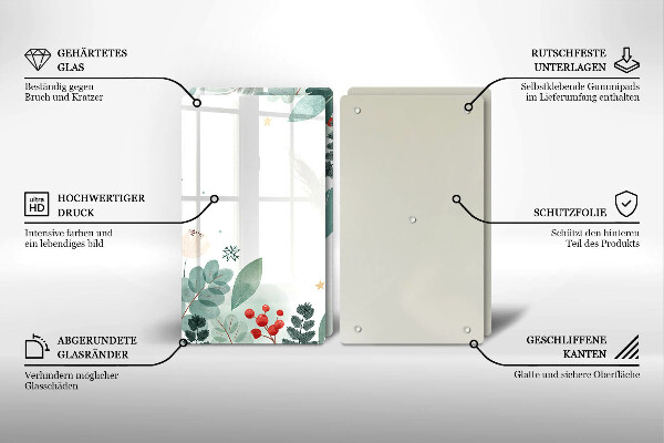 Protector pared cocina Hojas de acuarela