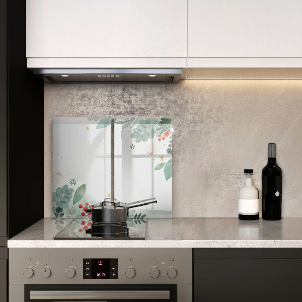 Protector pared cocina Hojas de acuarela