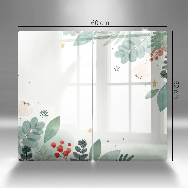 Protector pared cocina Hojas de acuarela