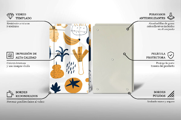 Protector pared cocina Ilustración de comida