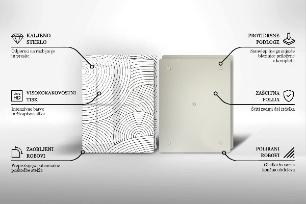 Protector pared cocina Abstracción de líneas negras