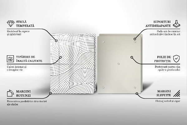 Protector pared cocina Abstracción de líneas negras