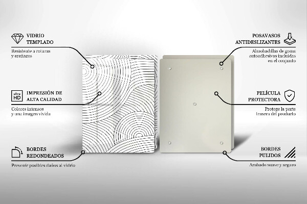 Protector pared cocina Abstracción de líneas negras