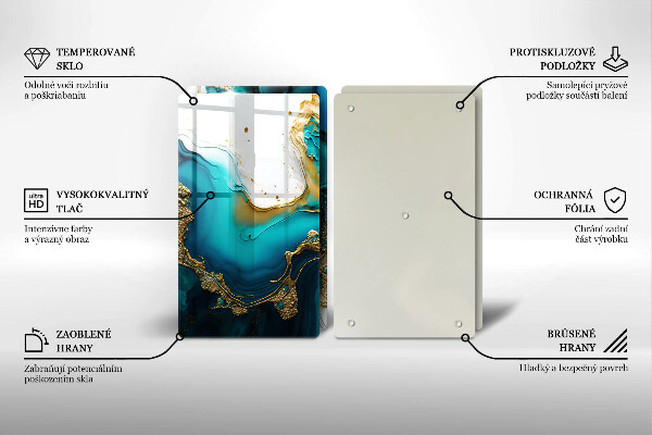 Protector pared cocina Abstracción turquesa