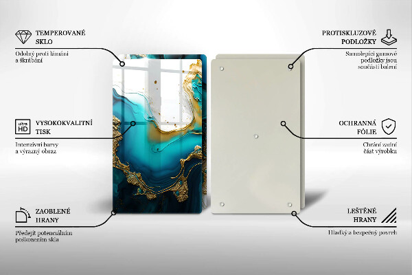 Protector pared cocina Abstracción turquesa