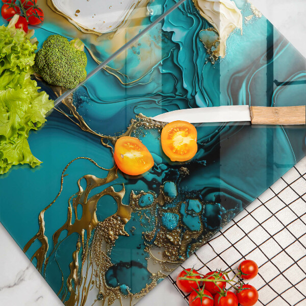 Protector pared cocina Abstracción turquesa