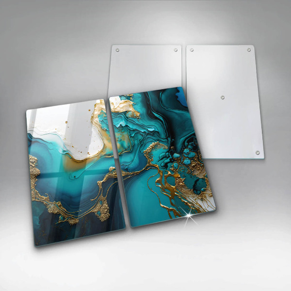 Protector pared cocina Abstracción turquesa