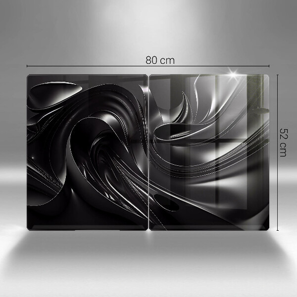 Protector pared cocina Masa negra abstracta