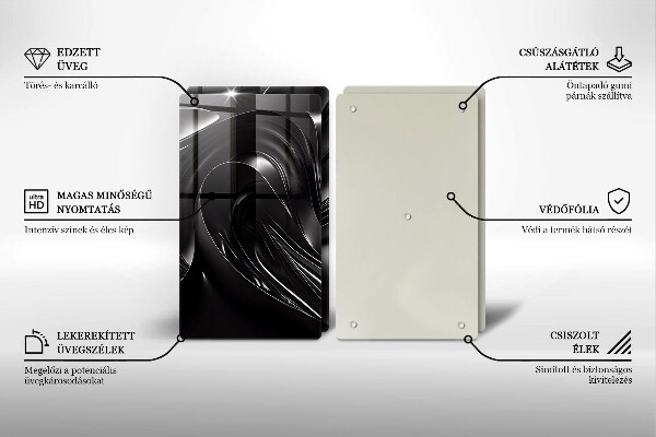 Protector pared cocina Masa negra abstracta