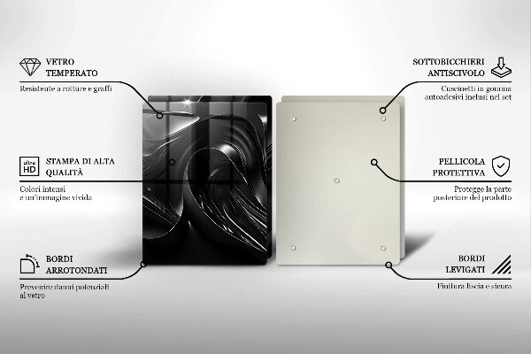 Protector pared cocina Masa negra abstracta