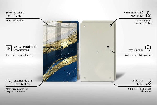 Protector pared cocina Textura con oro