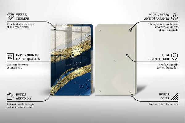 Protector pared cocina Textura con oro