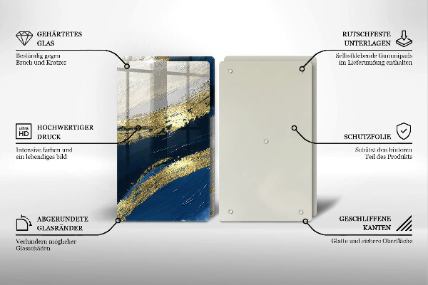 Protector pared cocina Textura con oro