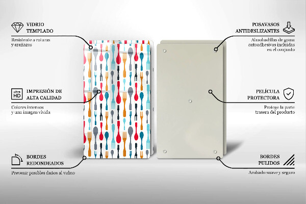 Protector pared cocina Ilustración de cuchara