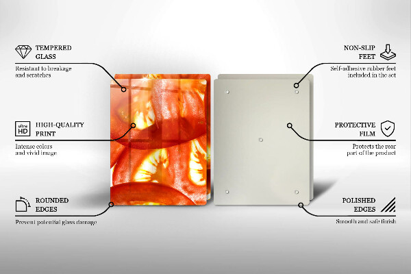 Tapa encimera Una rodaja de tomate rojo