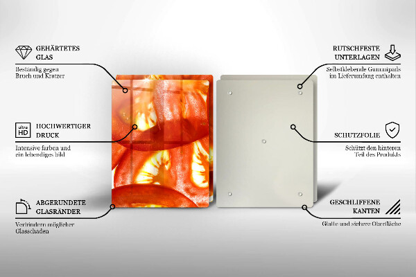 Tapa encimera Una rodaja de tomate rojo