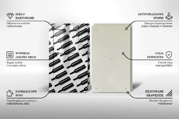 Tapa encimera Botellas de vino negro