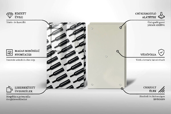 Tapa encimera Botellas de vino negro