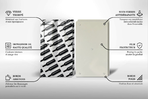 Tapa encimera Botellas de vino negro