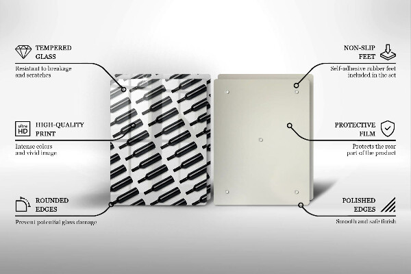 Tapa encimera Botellas de vino negro