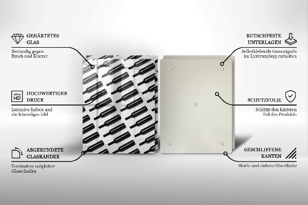 Tapa encimera Botellas de vino negro