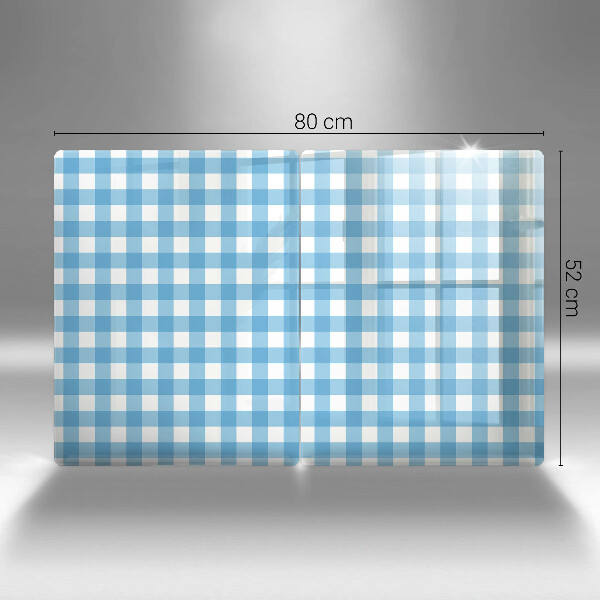 Tapa encimera Patrón de cuadros azules y blancos