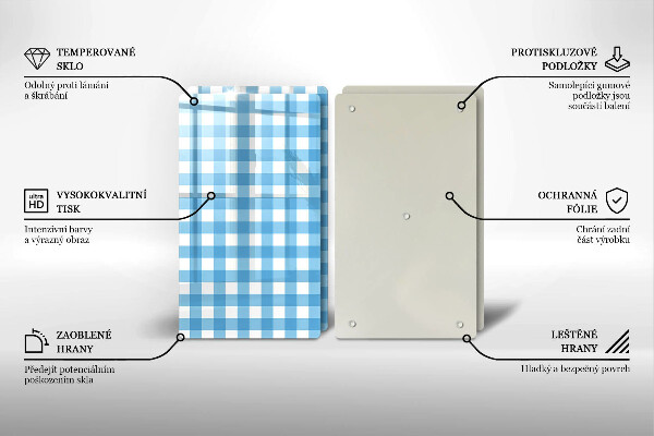 Tapa encimera Patrón de cuadros azules y blancos