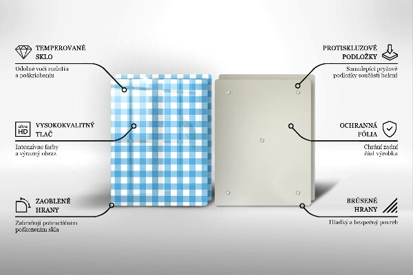 Tapa encimera Patrón de cuadros azules y blancos