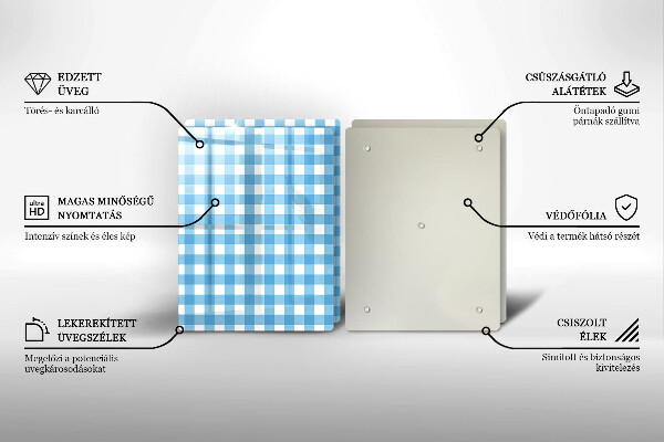 Tapa encimera Patrón de cuadros azules y blancos