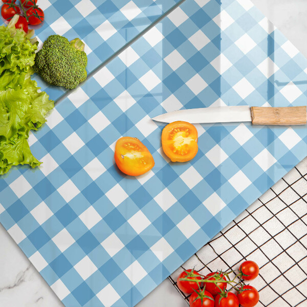 Tapa encimera Patrón de cuadros azules y blancos