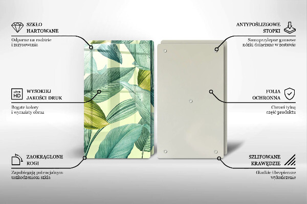 Tapa encimera Hojas tropicales verdes