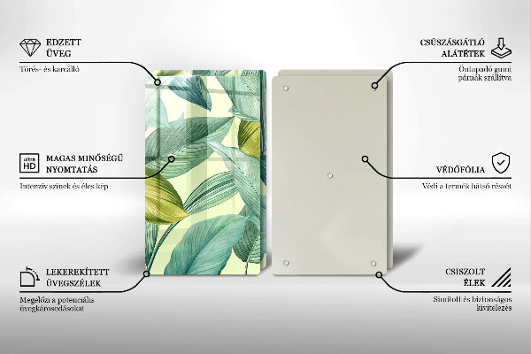 Tapa encimera Hojas tropicales verdes