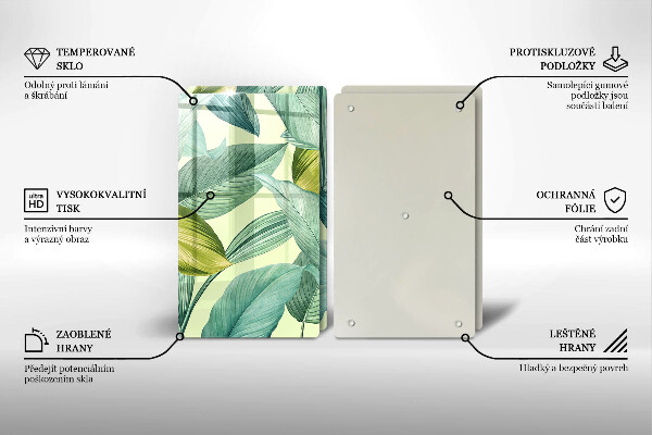 Tapa encimera Hojas tropicales verdes