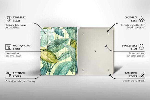 Tapa encimera Hojas tropicales verdes