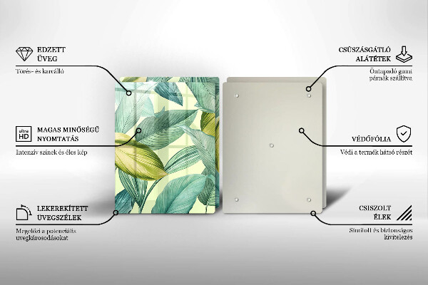 Tapa encimera Hojas tropicales verdes