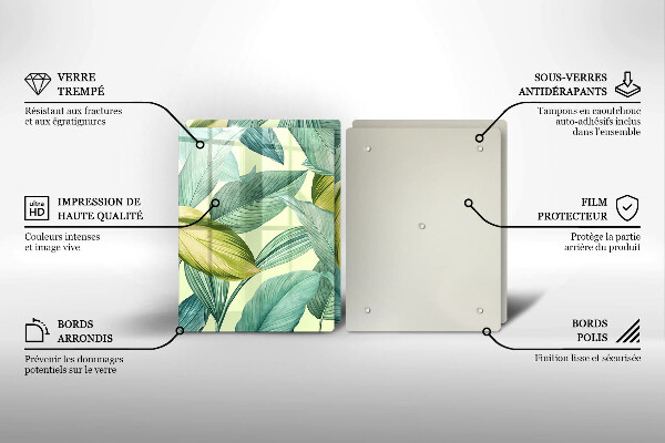 Tapa encimera Hojas tropicales verdes