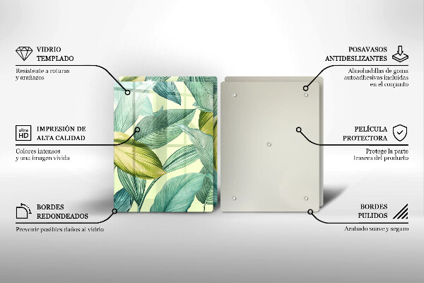 Tapa encimera Hojas tropicales verdes